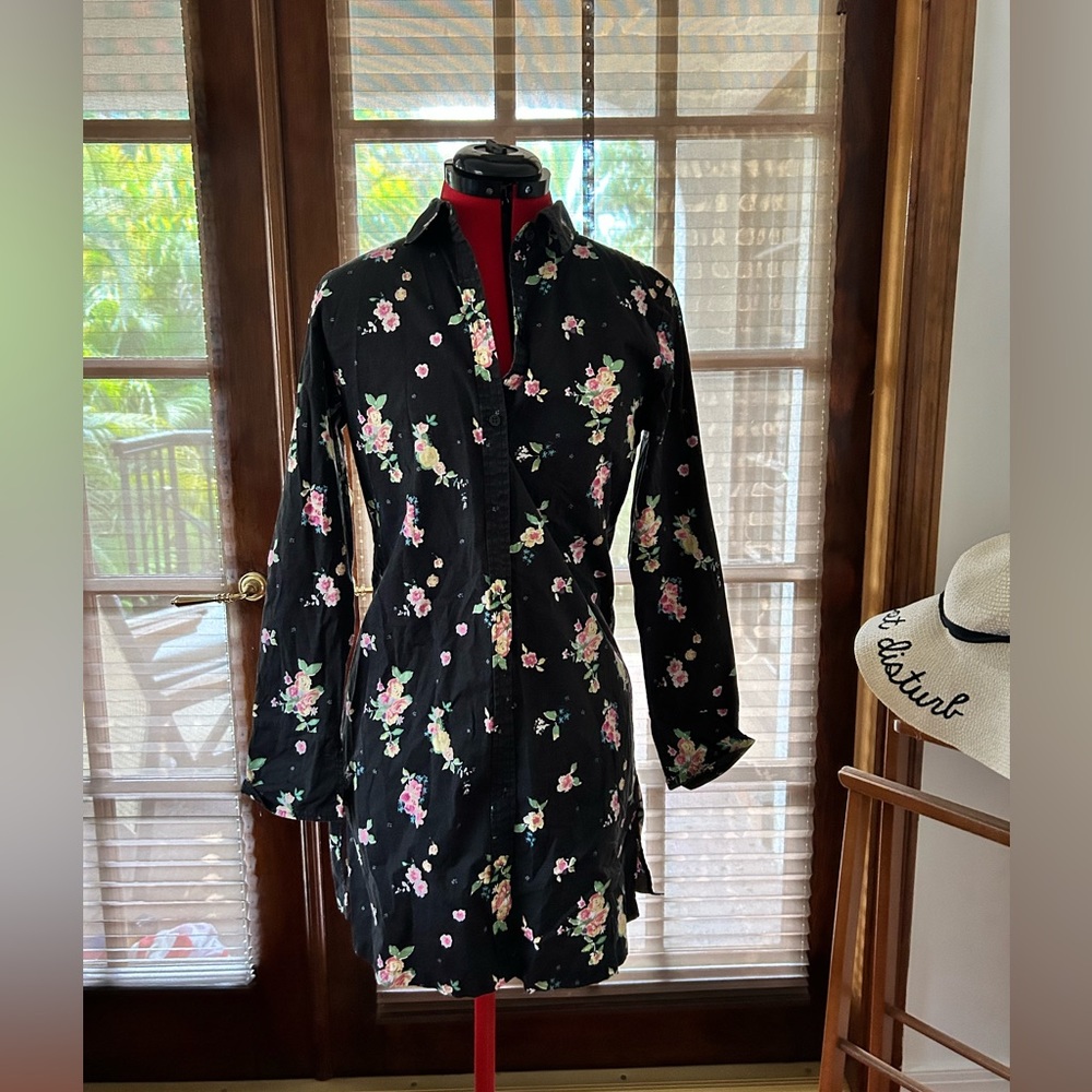 Shirt Dress floral black